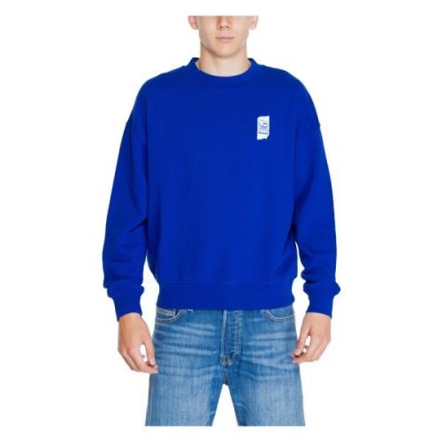 Replay Blå Rund Hals Sweatshirt Män Höst/Vinter Blue, Herr