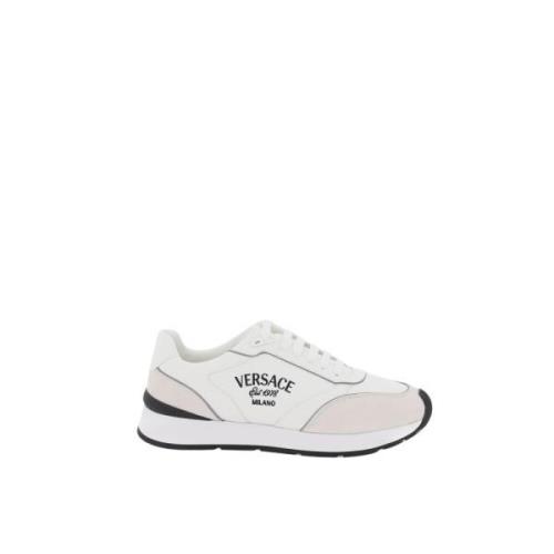 Versace Milano Runner Sneakers med Broderad Text White, Herr