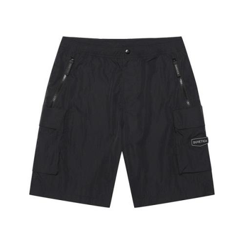 Duvetica Svarta Cargo Shorts med UV-skydd Black, Herr