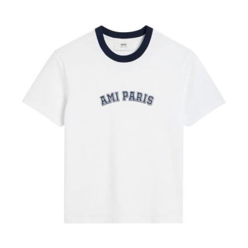 Ami Paris Ekologisk Bomull Logo T-shirt White, Herr