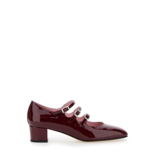 Carel Burgundy Patent Klackskor Red, Dam