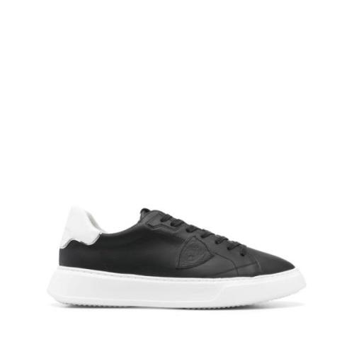 Philippe Model Veau Låga Sneakers Svart Vit Logo Black, Herr