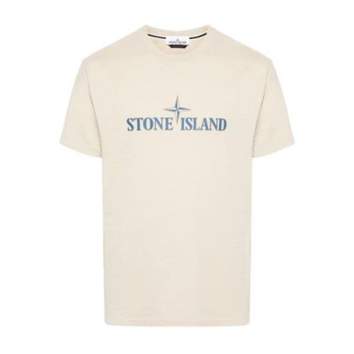 Stone Island Beige T-shirts och Polos Beige, Herr