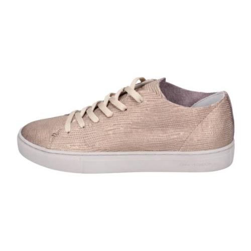 Crime London Läder Exotic Sneakers för Kvinnor Beige, Dam