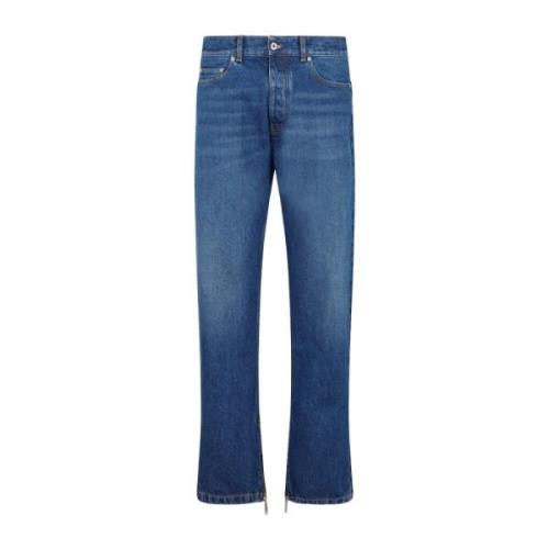 Off White Blå Denim Straight Leg Jeans Blue, Herr