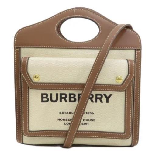 Burberry Vintage Pre-owned Canvas handvskor Beige, Dam