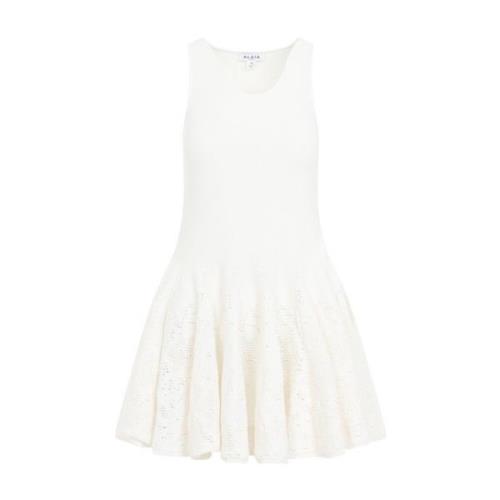 Alaïa Vit Spetsad Skater Klänning White, Dam