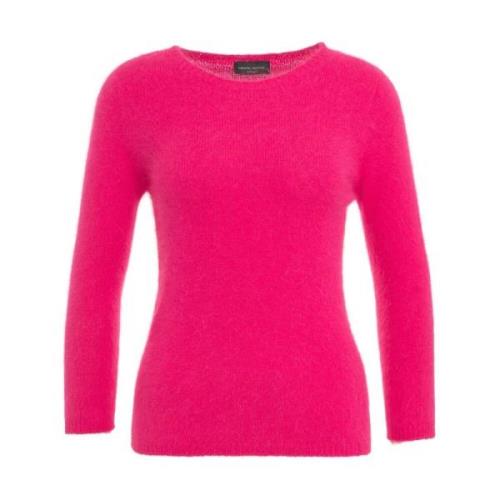 Roberto Collina Rosa Angora Tröja Stickat Aw24 Pink, Dam