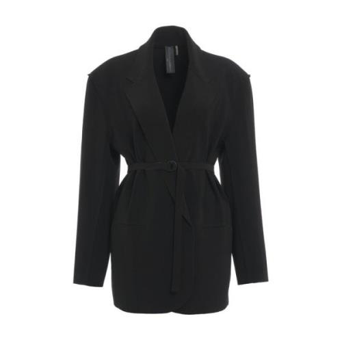 Norma Kamali Svart Enkelknäppt Blazer Aw24 Black, Dam