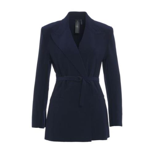 Norma Kamali Blå Dubbelknäppt Blazer Elegant Stil Blue, Dam