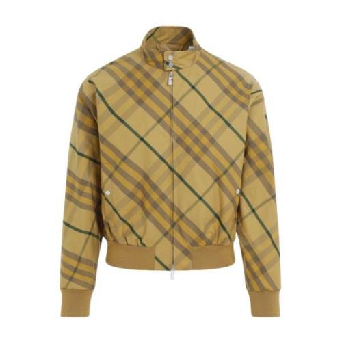 Burberry Check Cotton Bomber Jacket Nude Beige, Herr