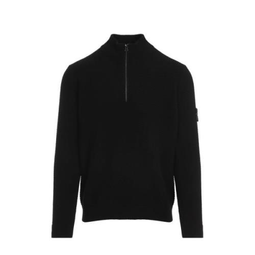 Stone Island Svart Sweater Aw24 Black, Herr