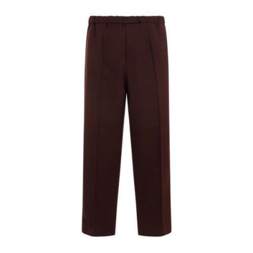 Jil Sander Bruna Polyesterbyxor Brown, Herr