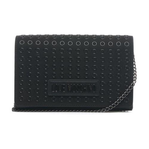 Love Moschino Svart Nitar Axelväska Black, Dam