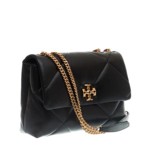 Tory Burch Svart Läder Quiltad Axelväska Black, Dam