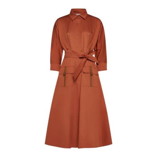 Max Mara Sibari Skjortklänning Brown, Dam