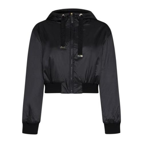 Max Mara Svart Vadderad Nylon Kort Jacka Black, Dam