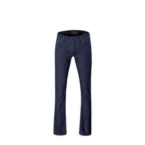 Moorer Japanska Komfort Denim Byxor Blue, Herr