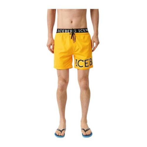 Iceberg Stiliga Boardshorts för Män Yellow, Herr