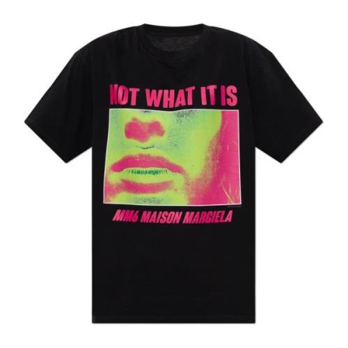 MM6 Maison Margiela T-shirt med tryck Black, Dam