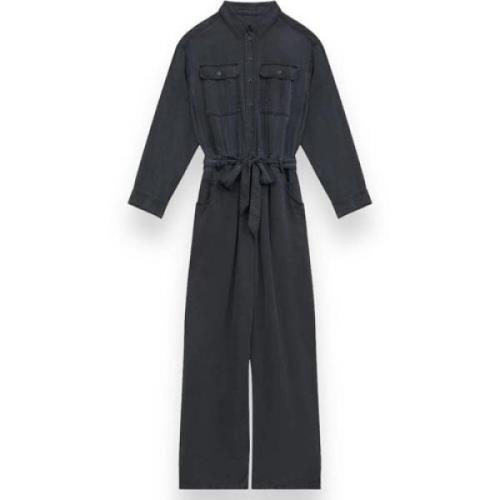 Isabel Marant Étoile Chambray Jumpsuit med klassisk krage Gray, Dam