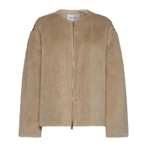 Max Mara Beige Teddy Fabric Jacket Beige, Dam