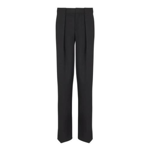 Balmain Veckade grain de poudre-byxor Black, Herr