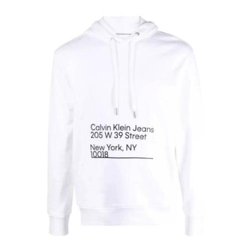 Calvin Klein Jeans Hoodie med Stil White, Herr