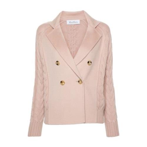 Max Mara Puderrosa Kabelstickad Tröja Pink, Dam