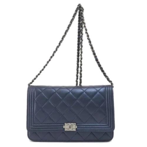 Chanel Vintage Pre-owned Laeder plnbcker Blue, Dam