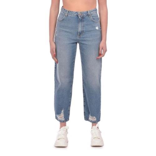 Gaëlle Paris Stiliga Cropped Jeans för Kvinnor Blue, Dam