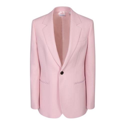 Burberry Rosa Yllejacka Enkelknäppt Pink, Dam