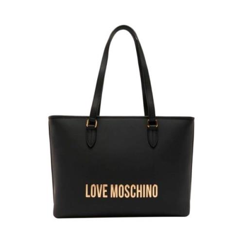 Moschino Svart Shopper Väska Modern Stil Black, Dam