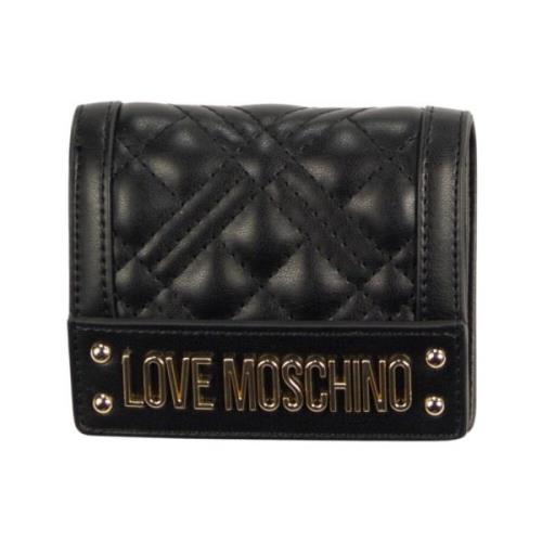 Love Moschino Quiltad Logoplånbok Black, Dam