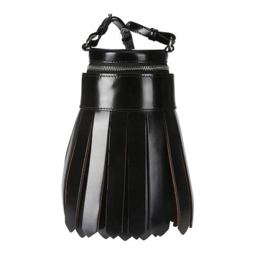 JW Anderson Tassel-formad Läder Axelväska med Dragkedja Black, Dam