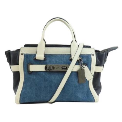 Coach Pre-owned Pre-owned Denim handvskor Blue, Dam