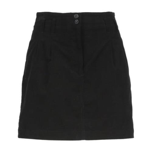 A.p.c. Svart Corduroy Mini Kjol Black, Dam