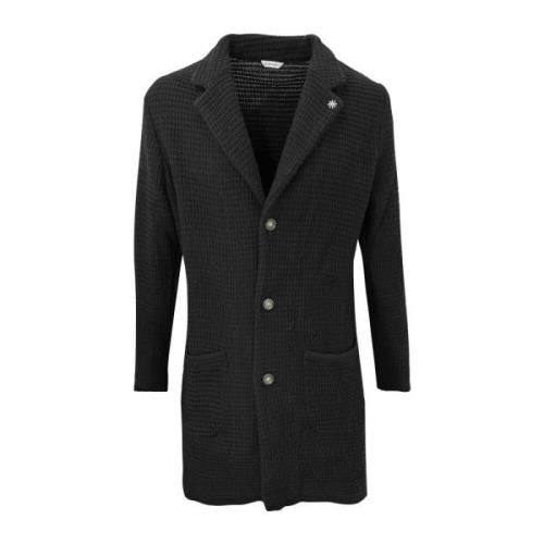 Manuel Ritz Stilig Cardigan Sweater för Män Black, Herr