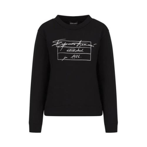 Emporio Armani Crew Neck Sweatshirt Black, Dam