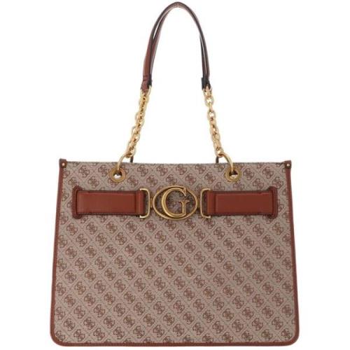 Guess Aviana Tote Väska Brown, Dam