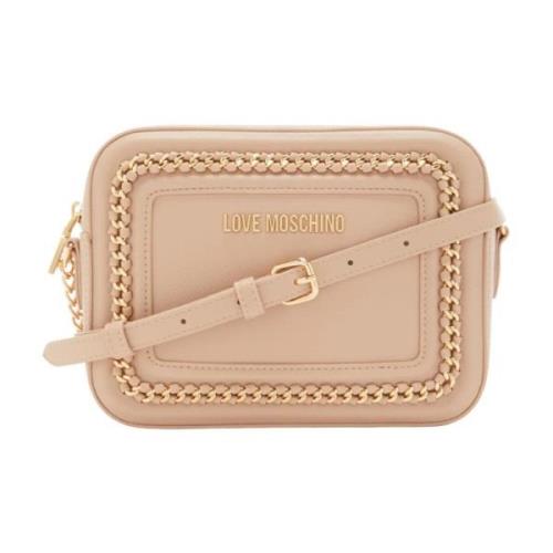 Love Moschino Stilren Axelväska för Kvinnor Beige, Dam