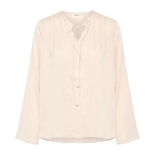 InWear Fransk Nougat Blus med V-ringning Beige, Dam