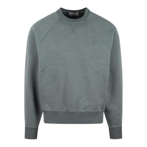 Ami Paris Tonal Heart Broderad Sweatshirt Green, Herr