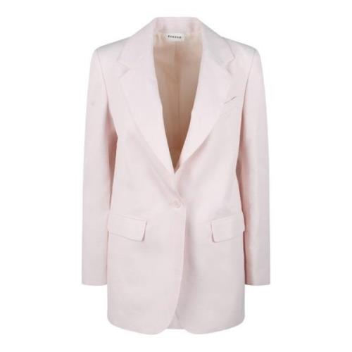 P.a.r.o.s.h. Linneblandad Enkelknäppt Blazer Pink, Dam