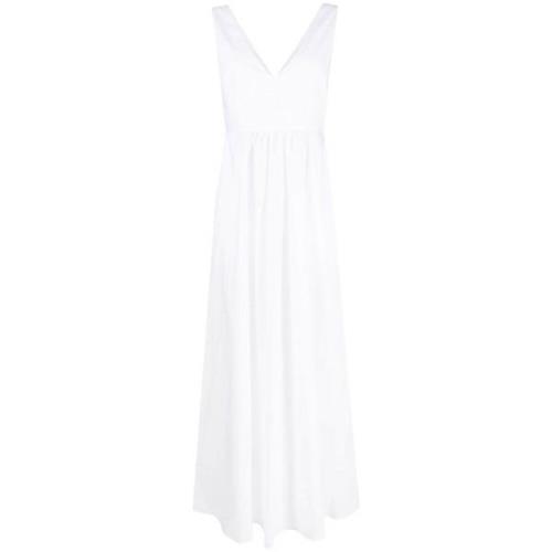 P.a.r.o.s.h. Elegant Maxi Klänning Bianco Stil White, Dam