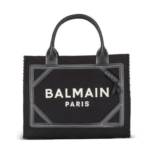 Balmain B-Army Handväska i Svart och Grå Black, Dam