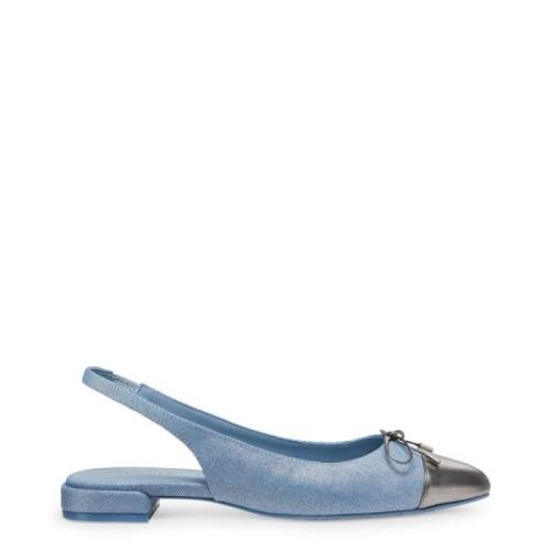 Stuart Weitzman Båge Slingback Platt Blue, Dam