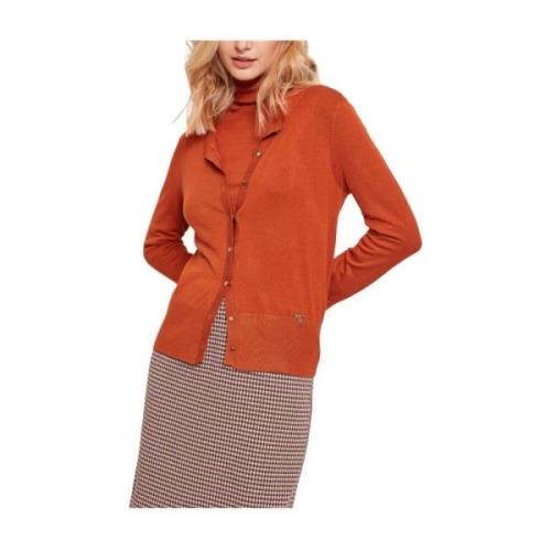 Gaudi Stilfull Stickad Cardigan Tröja Orange, Dam