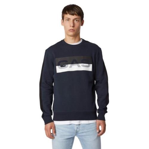 GAS Sportig Sweatshirt Blue, Herr