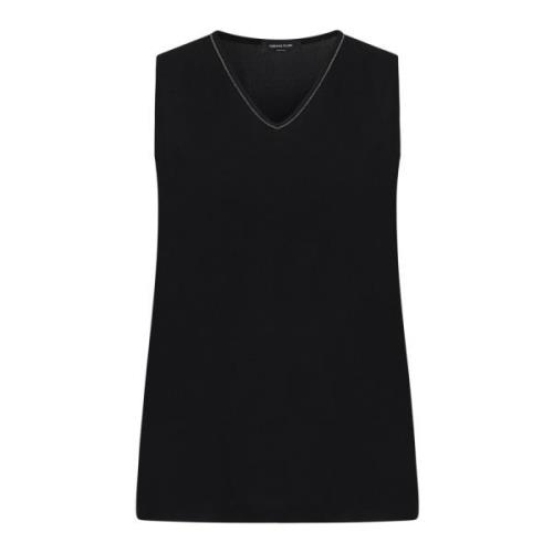 Fabiana Filippi Svart Topp Elegant Stil Black, Dam